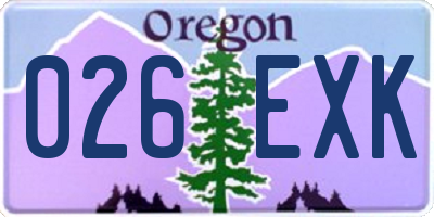 OR license plate 026EXK