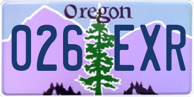 OR license plate 026EXR