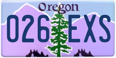 OR license plate 026EXS