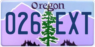 OR license plate 026EXT