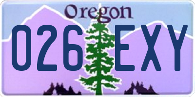 OR license plate 026EXY