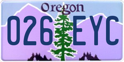 OR license plate 026EYC