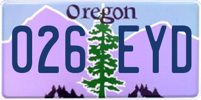 OR license plate 026EYD
