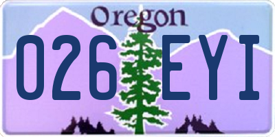 OR license plate 026EYI