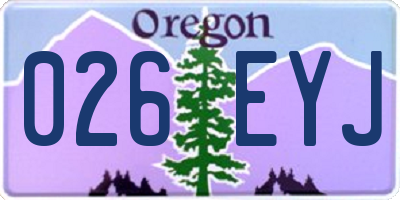 OR license plate 026EYJ