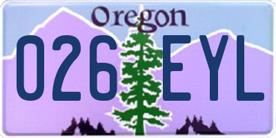 OR license plate 026EYL