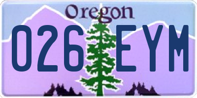 OR license plate 026EYM