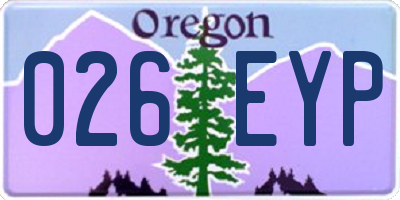 OR license plate 026EYP