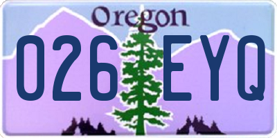 OR license plate 026EYQ