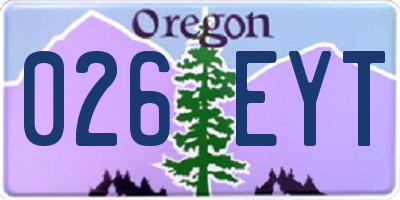 OR license plate 026EYT