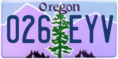 OR license plate 026EYV