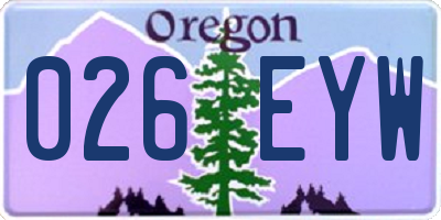 OR license plate 026EYW