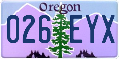 OR license plate 026EYX