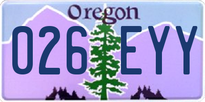 OR license plate 026EYY
