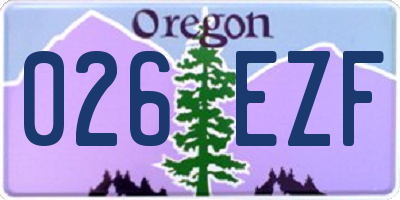 OR license plate 026EZF