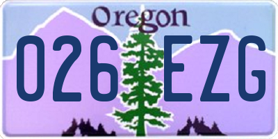 OR license plate 026EZG