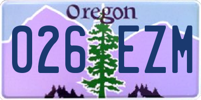 OR license plate 026EZM