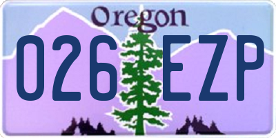 OR license plate 026EZP