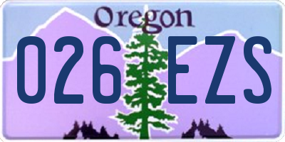 OR license plate 026EZS
