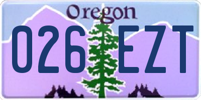 OR license plate 026EZT