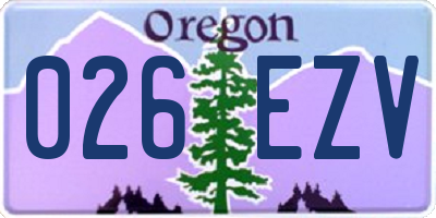 OR license plate 026EZV