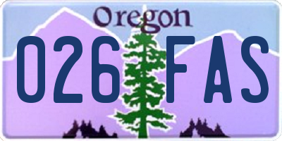 OR license plate 026FAS