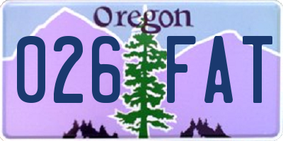 OR license plate 026FAT