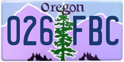 OR license plate 026FBC