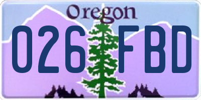 OR license plate 026FBD