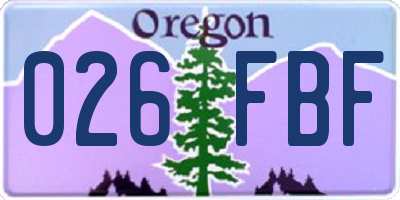 OR license plate 026FBF