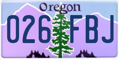 OR license plate 026FBJ