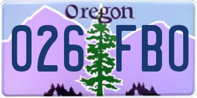 OR license plate 026FBO