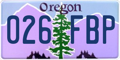OR license plate 026FBP
