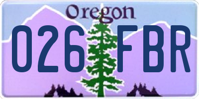 OR license plate 026FBR