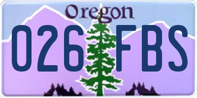 OR license plate 026FBS