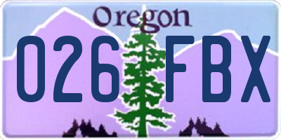 OR license plate 026FBX