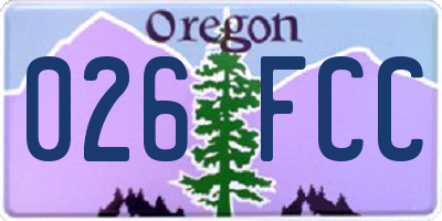 OR license plate 026FCC
