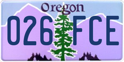 OR license plate 026FCE