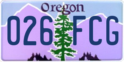 OR license plate 026FCG
