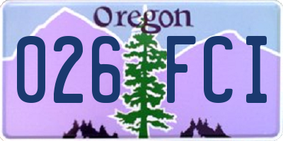OR license plate 026FCI