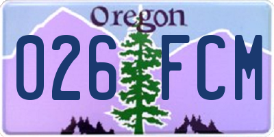 OR license plate 026FCM