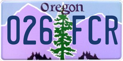 OR license plate 026FCR