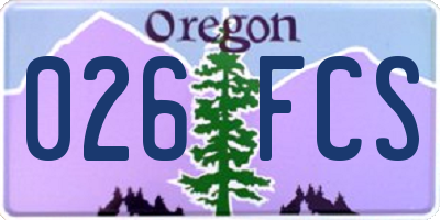 OR license plate 026FCS