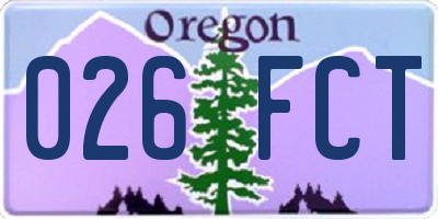 OR license plate 026FCT