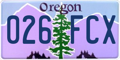 OR license plate 026FCX