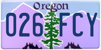 OR license plate 026FCY