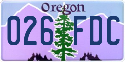 OR license plate 026FDC