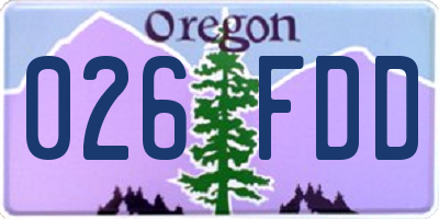 OR license plate 026FDD