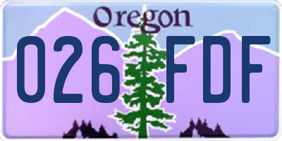 OR license plate 026FDF