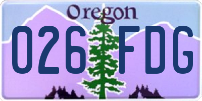 OR license plate 026FDG